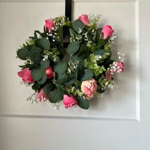 Pink and Green Floral Wreath